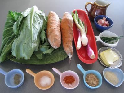 Ingrédients pour la recette : Sauté de chou pointu aux patates douces