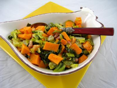 Recette Sauté de chou pointu aux patates douces