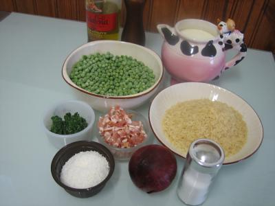Ingrédients pour la recette : Riz aux petits pois et lait de coco