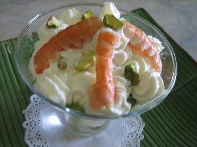 fève : Coupe de cappuccino de langoustines aux fèves