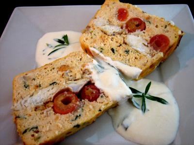 saumon : Part de terrine de saumon aux cerises