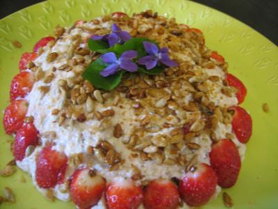 Mousse aux graines de tournesol et son coulis de fraises - 14.2