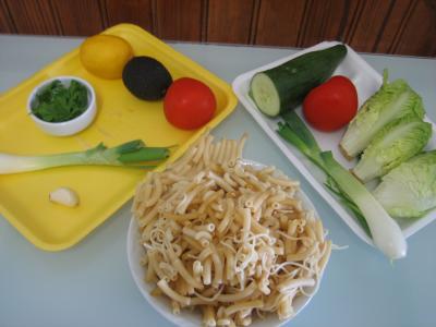 Ingrédients pour la recette : Salade à la Mexicaine et sauce guacamole