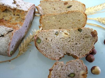 Recette Pain de méteil aux pistaches et aux noisettes