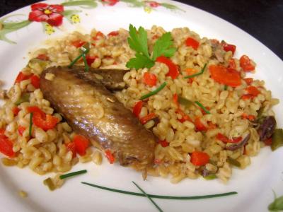 Image : recette Blé aux restes de pintade
