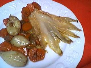 Poissons : Blancs d'encornets aux carottes