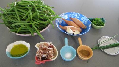 Ingrédients pour la recette : Haricots verts aux lardons