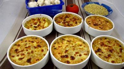 Fromages : Cassolettes de blé gratiné aux tomates et à la mozzarella