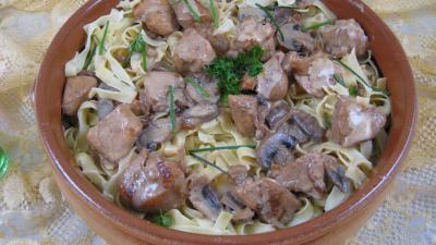 Recette Tagliatelles au poulet et au cognac