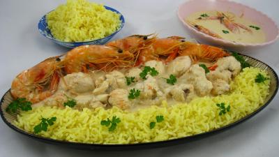 vin champagne : Plat de blanquette de lotte au champagne
