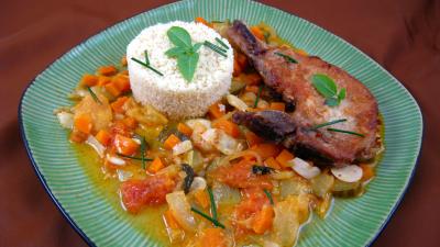 Recette Côtes de porc et son sauté de tomates