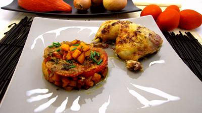 Recette Cuisses de poulet et potiron pour Halloween
