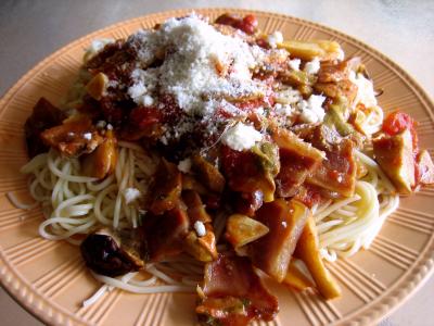 Pains & pâtes : Assiette de capellini aux cèpes
