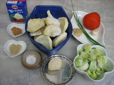 Ingrédients pour la recette : Crème d'artichauts au chèvre