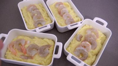 crevettes et pommes de terre en gratin