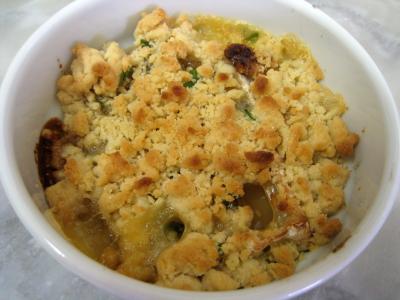 Recette Crumble de camembert et sa salade