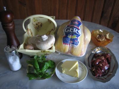 Ingrédients pour la recette : Poulet farci