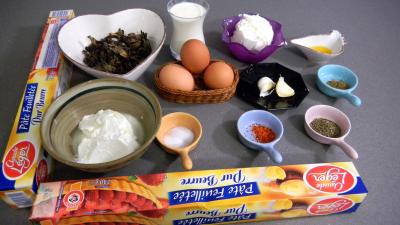 Ingrédients pour la recette : Tarte au fromage blanc et au chèvre