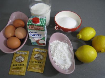 Ingrédients pour la recette : Crème pâtissière au citron