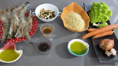 Ingrédients pour la recette : Riz minceur aux crevettes