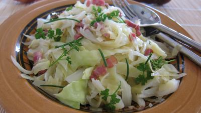 Recette Chou aux lardons