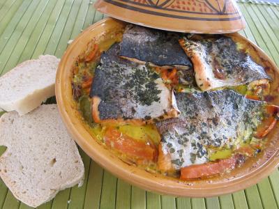 Photo : Tagine de truite aux carottes