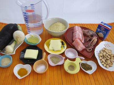 Ingrédients pour la recette : Risotto à la saumonette et encornet