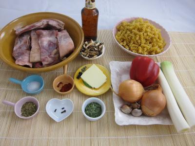 Ingrédients pour la recette : Agneau à la bière et aux pâtes fusilli