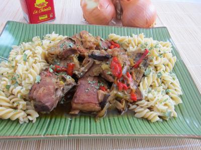 Recette Agneau à la bière et aux pâtes fusilli