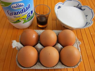 Ingrédients pour la recette : Oeufs au lait faciles