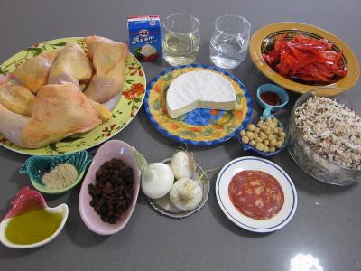 Ingrédients pour la recette : Fricassée de poulet au coulommiers