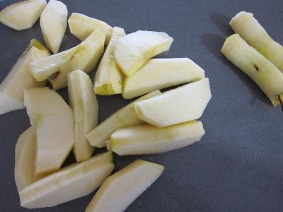 Coquelets au miel et aux pommes caramélisées et aux asperges - 2.4