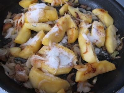 Coquelets au miel et aux pommes caramélisées et aux asperges - 10.2