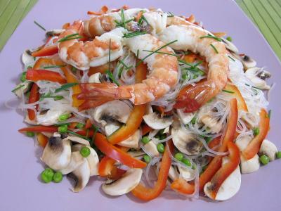 Vermicelle de riz et crevettes en salade - 7.1