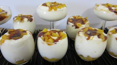 crème dessert : Verrines de crémets aux pêches