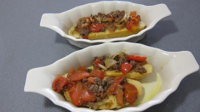 Crostinis d'aubergines et son concassé de boeuf façon Italienne - 10.4