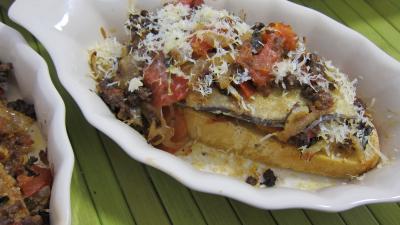 Crostinis d'aubergines et son concassé de boeuf façon Italienne - 12.2
