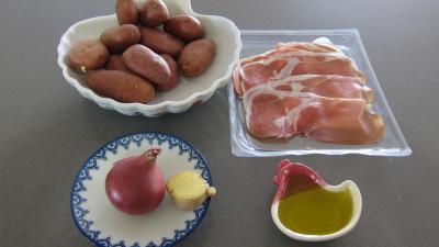 Ingrédients pour la recette : Röstis de pommes de terre au jambon de Parme